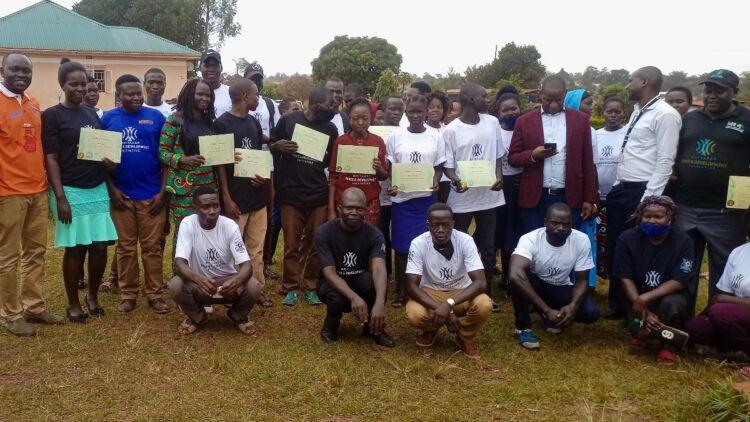 Youth from the Kiryandongo Refugee Settlement in Uganda graduate from WPDI's Business and Entrepreneurship course